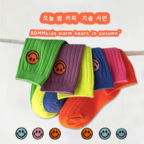 Childrens socks spring and autumn cotton boys and girls autumn and winter solid color Korea nis tide socks