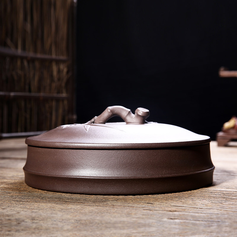 紫砂茶叶罐普洱七子茶饼密封防潮储存茶罐包装盒家用陶瓷罐子