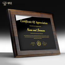 Walnut high-grade medal custom solid wood authorization card franchise card Agent plaque custom crystal certificate of honor