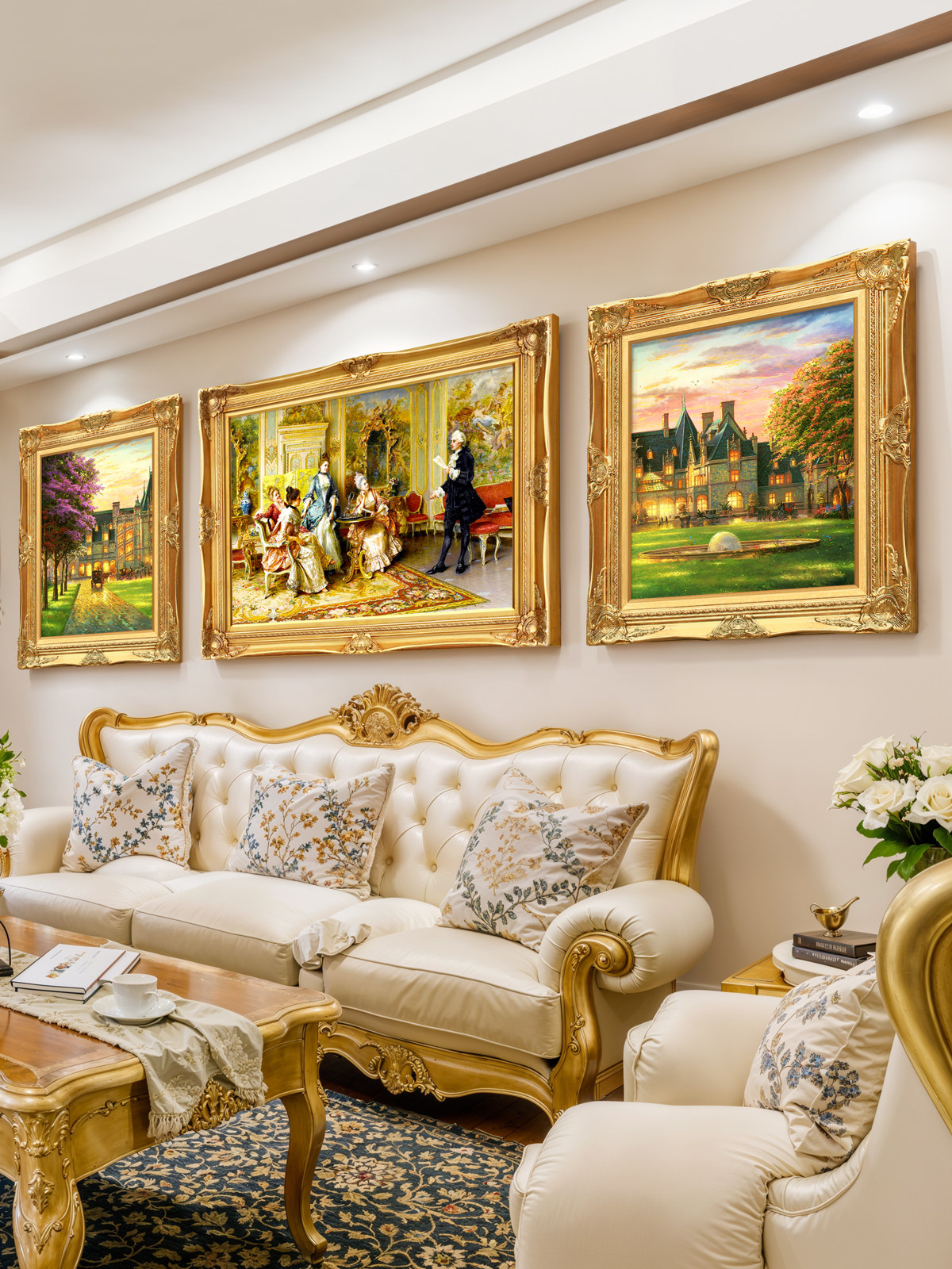 酒店宫廷人物挂画让客厅秒变艺术馆