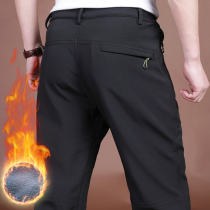 2021 Winter thick outdoor elastic quick-drying pants mens stretch quick-drying business casual charge long pants mens tide