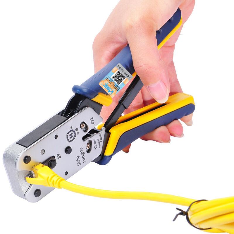 sanbao network pliers professional single use network pliers ht-l2182r multi-functional ribbed force bar precise pressing rj45 crystal head thread pressing stripping and thread cutting pliers