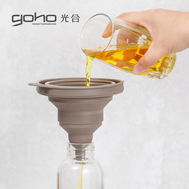 retractable folding portable funnel household oil pot oil funnel large caliber silicone kitchen pouring oil small wine funnel