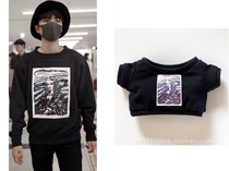 (Flush) 20cm Waters in black printed covered head sweatshirt T-shirt