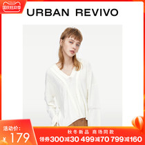 UR Spring and Autumn New Youth Women Fashion Casual V collar knitted T-shirt YL01R9BF2004