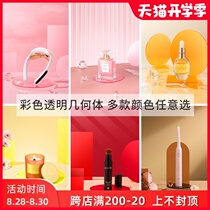 Color transparent acrylic geometry shooting props Net celebrity ins wind cosmetics posing jewelry skin care products photo props Counter display glass plate static products commercial photography props