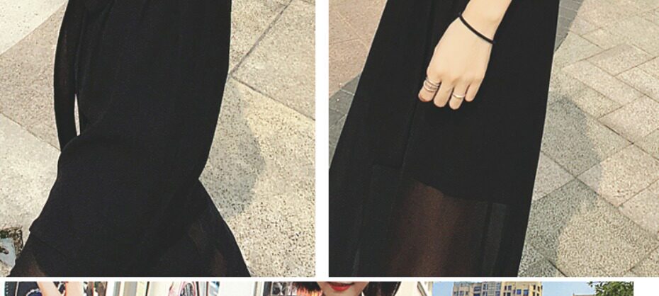 名媛v领长裙2017新款女装修身收腰夏长款连衣