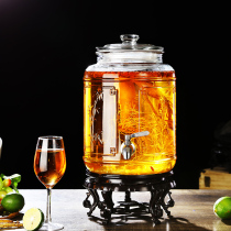 Na Qi Mei Lan bamboo chrysanthemum bubble wine glass bottle thickened with faucet bubble wine jar medicine bottle 10 kg 20 kg household