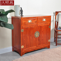 New Chinese furniture camphor wood shoe cabinet Pure solid wood foyer entrance side cabinet Living room partition storage corner cabinet Dining side cabinet