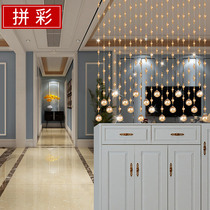 Crystal bead curtain Partition curtain Door curtain Living room bedroom bathroom entrance screen decoration finished hanging curtain free of holes