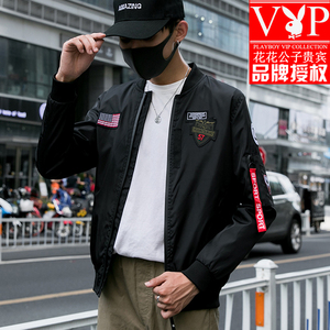 花花公子贵宾夹克男外套春秋季新款韩版潮流学生帅气嘻哈衣棒球服