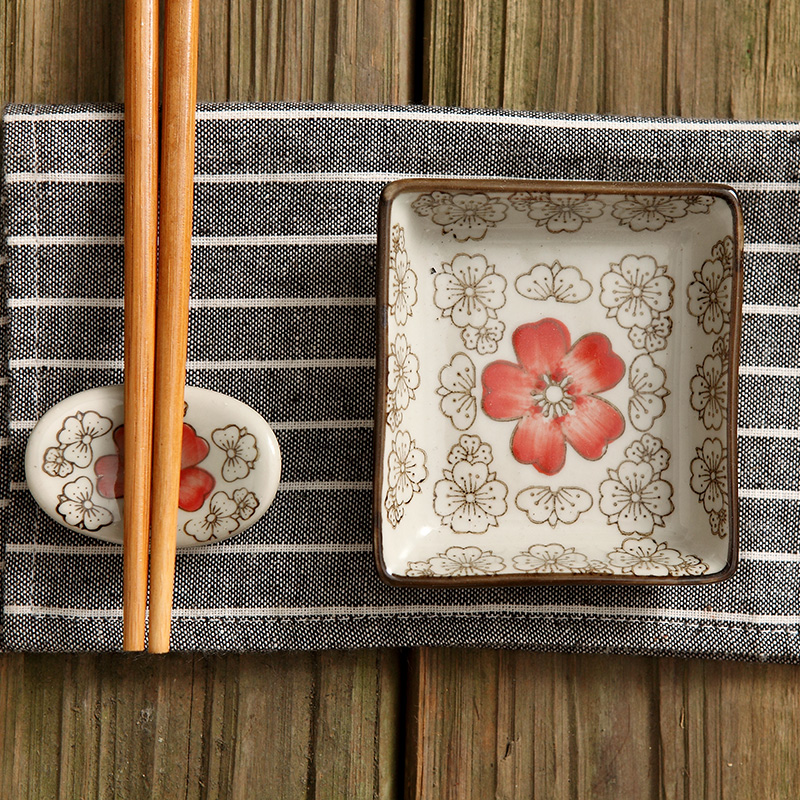 Ceramic square soy sauce dish snacks Japanese and wind flavor dish dish of cold dish dish dish vinegar dessert plate creative dishes