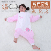 Baby sleeping bag autumn and winter kick-off baby leg sleeping bag children cotton winter thick middle child split leg sleeping bag
