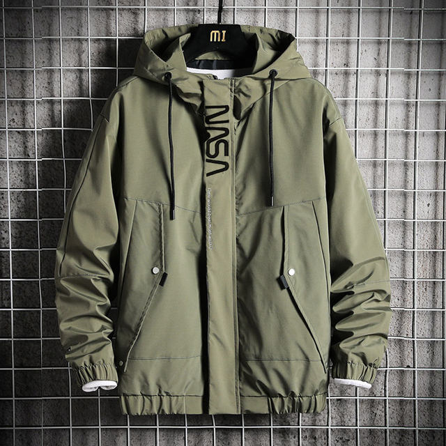 Jacket men's Korean version of the trend spring and autumn thin men's clothing loose tooling jacket handsome casual hooded clothes Jacket men's Korean version of the trend spring and autumn thin men's clothing loose tooling jacket handsome casual hooded clothes