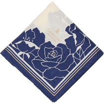 Japan system imported LANVIN Romantic Upscale Lady Pure Cotton Printed Carry-on Handkerchief handkerchief scarlet silk scarves
