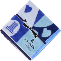 Japan imports LANVIN Romantic Upscale Lady Pure Cotton Carry-on Handkerchief handkerchief towel Sweat towel Blue