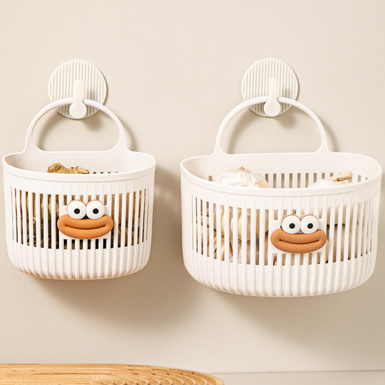 Kitchen onion, ginger and garlic storage basket hanging rack bathroom hanging basket wall-mounted storage basket
Kitchen onion, ginger and garlic storage basket hanging rack bathroom hanging basket wall-mounted storage basket