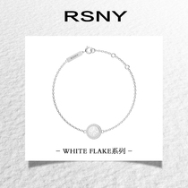 (New product)RSNY snowflake round brand bracelet female sterling silver tide niche design cold air quality hand ornaments send girlfriend