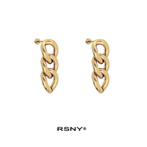 RSNY chain earrings female 2021 New Tide temperament simple advanced sense Iins cold wind earrings