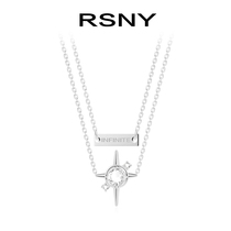 (Lu Ke burning the same series)RSNY infinite symbol double-layer necklace female clavicle chain sterling silver temperament#Plex
