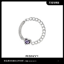 (New) RSNY liquid Thorn love double bracelet 2021 new purple asymmetric heart shaped bracelet