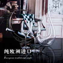 Imported European wine glass household 2 lead - free crystal glass high - foot glass 6 large wake wine