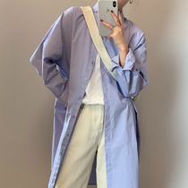 A variety of wear shirt skirt women loose Korean version of design sense shirt casual slim long dress