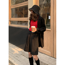 A suit shorts womens summer loose straight high waist casual thin pants Hong Kong taste wide legs hanging pants