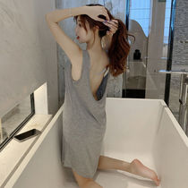 2022 New Sexy Sleepwear Woman Summer Short Sleeve Modale Pure Cotton Slim Big Code Pregnant Woman Harness Vest Sleeping Dress