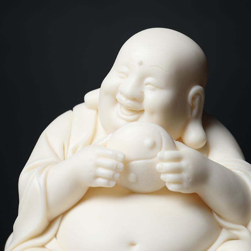 The east mud works Lin Jiansheng dehua white porcelain masters smiling Buddha maitreya Buddha ceramics handicraft furnishing articles