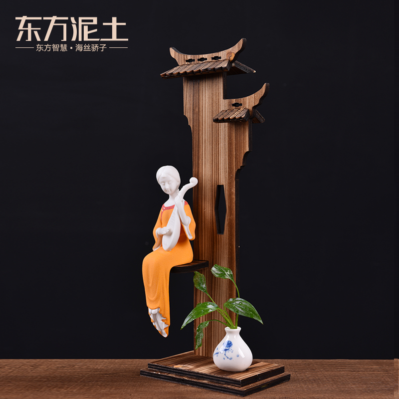 East China clay ceramic ladies furnishing articles wind/the enchanted jiangnan classical characters living room TV cabinet decoration