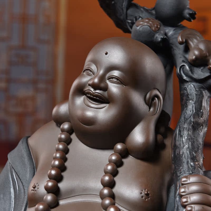 Oriental clay ceramic smiling Buddha maitreya Buddha furnishing articles of new Chinese style household wine sitting room adornment/many children