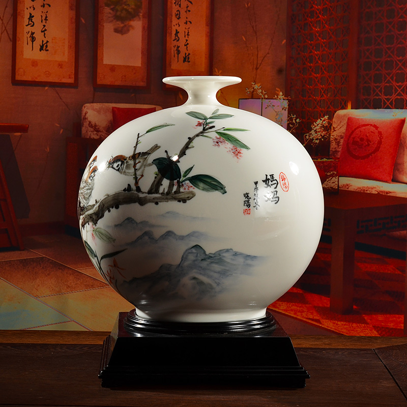 Oriental soil dehua white porcelain ceramics hand - made vases furnishing articles of Chinese style living room a study rich ancient frame ornaments