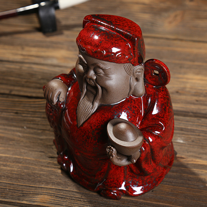 Oriental clay ceramic household wealth lucky place, Chinese style living room and office decoration/desktop