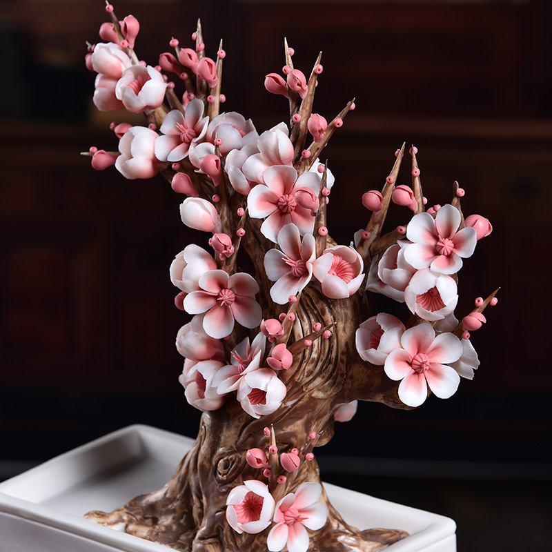 Oriental clay ceramic name plum furnishing articles its art sitting room porch decoration high - end gift/yipin mei