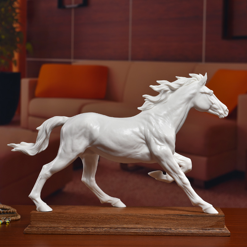 The east mud horse ceramics handicraft furnishing articles dehua white porcelain horse its in The boss 's office