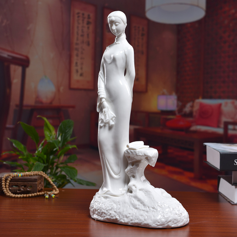 Oriental classical traditional Chinese characters furnishing articles dehua white porcelain its art clay ceramic rich ancient frame/youth