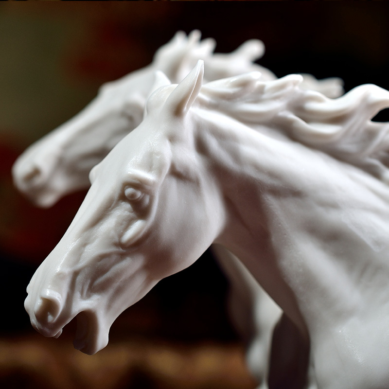 Oriental clay ceramic horse furnishing articles dehua porcelain its art collection business gifts/hand in hand