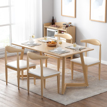 Dining table and chair combination modern creative chair horn simple small rectangular restaurant home dining table