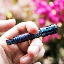 Titanium Horse Leather Cigarette Holder Filter Titanium Alloy Smoke Pipe Smoke Free Triple Filter Tip Thickness cigarette Male EDC