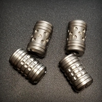 Titanium alloy bits big block head knife pendant three-in-one hand electric anti-loss tool rope pendant hide rope EDC thread rotation