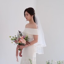 Star with new bridal veil Korean style simple short bridal hipster light wedding veiled headdress