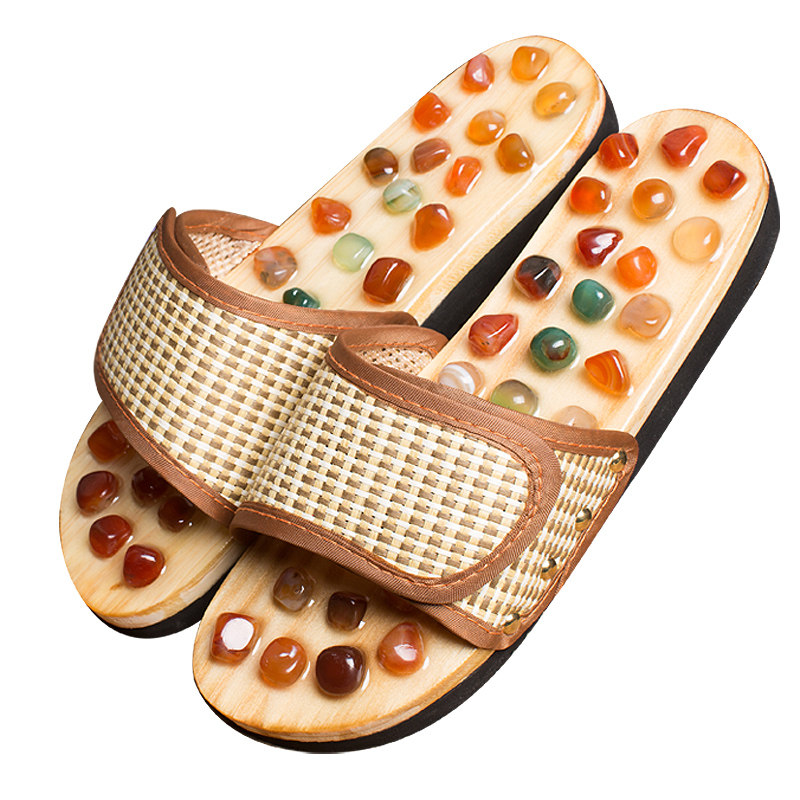 家居鹅卵石足底按摩拖鞋穴位足疗鞋情侣浴室防滑室内凉拖鞋男女夏