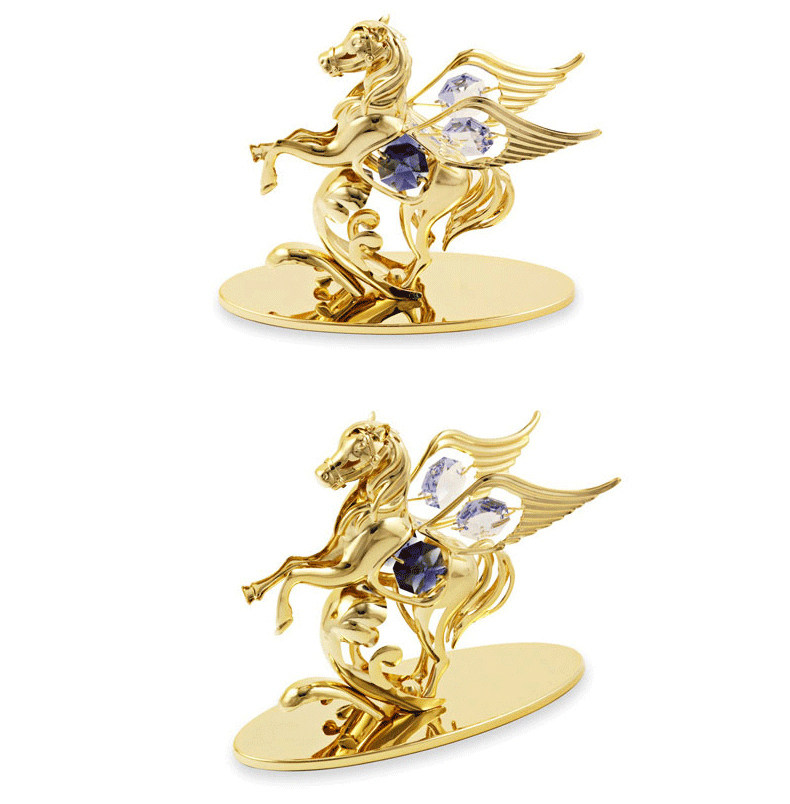 crystocraft飞马水晶摆件马到成功摆件 办公室高档装饰新年礼物