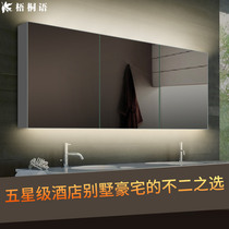 Bathroom mirror cabinet Wall-mounted single with light bathroom mirror box custom space aluminum mirror Intelligent mirror cabinet Anti-fog