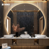Semi-circular vanity mirror hanging bathroom mirror smart touch special shape irregular backlit bathroom mirror with light anti-fog