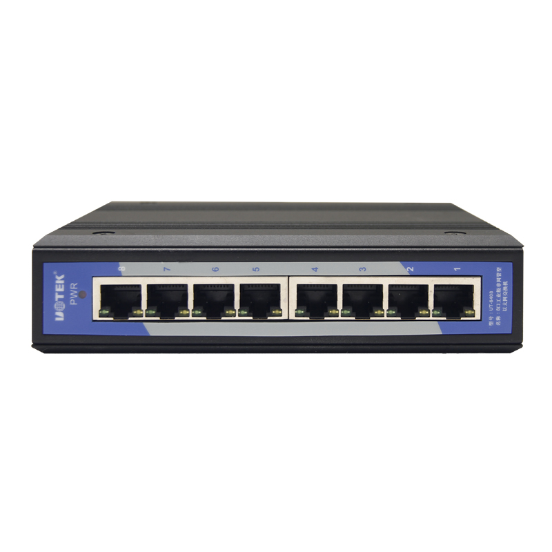 yutai ut-6408 unmanaged switch 8-port lightning protection industrial ethernet switch