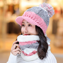 Hat female winter warm thickened Korean version of tide sweet cute wild casual wool hat knitted hat cycling hat