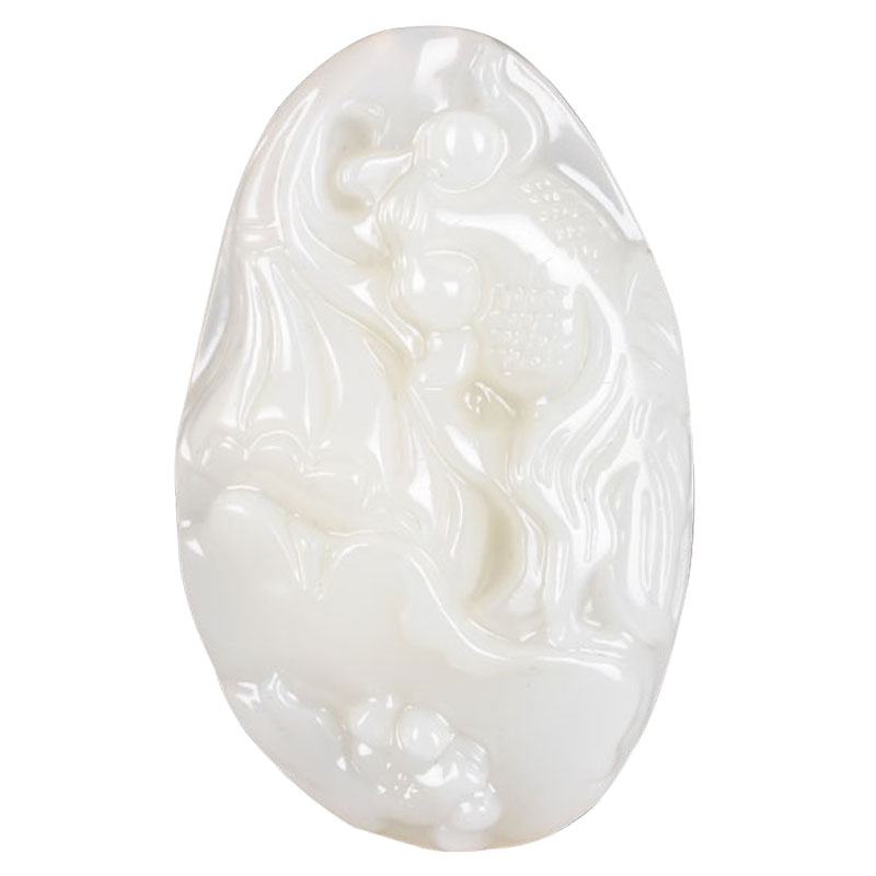 xinjiang hotan white jade fish seed material jade fish handle pendant jade fish hand play piece waist piece