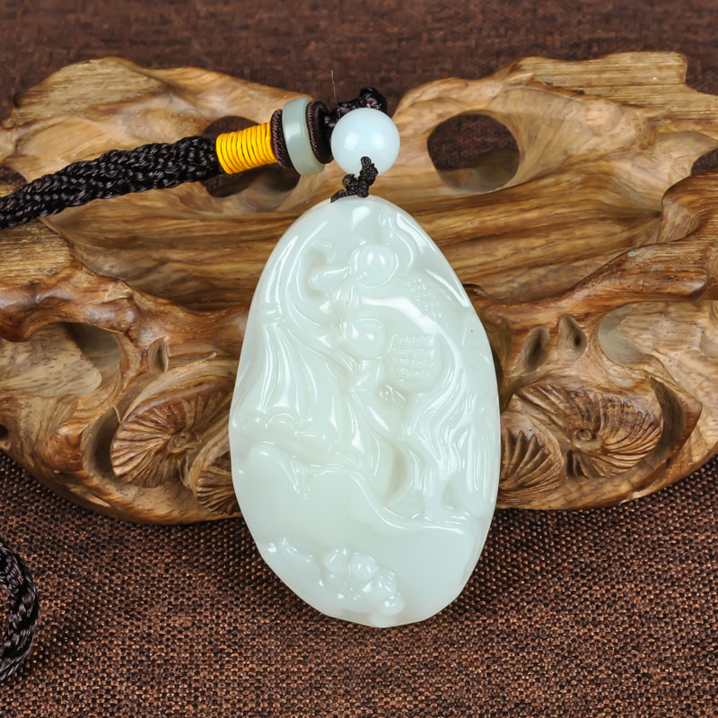 xinjiang hotan white jade fish seed material jade fish handle pendant jade fish hand play piece waist piece